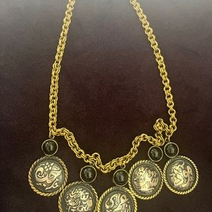 Vintage Arabic calligraphy choker necklace